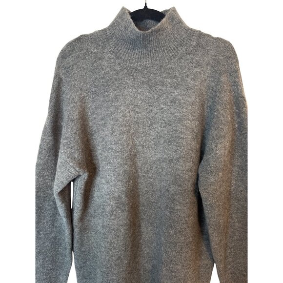 ZARA Small Gray Wool Blend High Neck Sweater - Picture 14 of 15